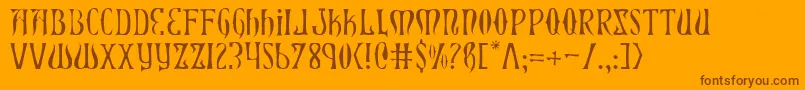 Xiphosl Font – Brown Fonts on Orange Background