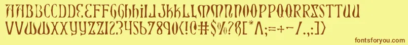 Xiphosl Font – Brown Fonts on Yellow Background