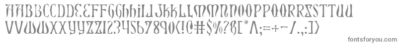 フォントXiphosl – 白い背景に灰色の文字