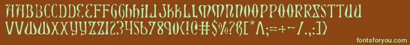 Xiphosl Font – Green Fonts on Brown Background