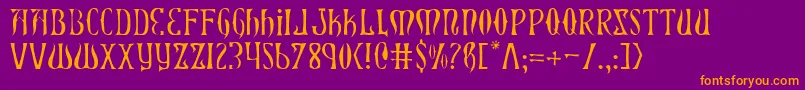 Xiphosl Font – Orange Fonts on Purple Background