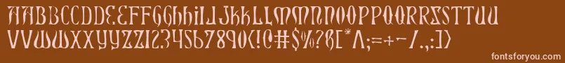 Xiphosl Font – Pink Fonts on Brown Background