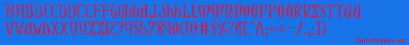 Xiphosl Font – Red Fonts on Blue Background