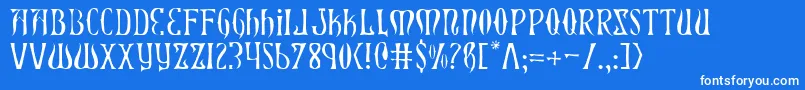 Xiphosl Font – White Fonts on Blue Background