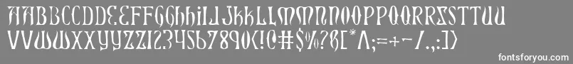 フォントXiphosl – 灰色の背景に白い文字