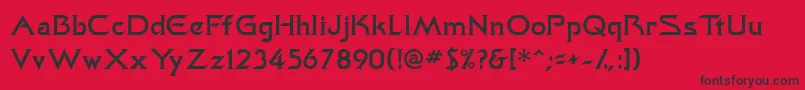 Trekkiessk Font – Black Fonts on Red Background