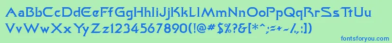 Trekkiessk Font – Blue Fonts on Green Background