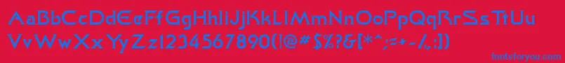 Trekkiessk Font – Blue Fonts on Red Background