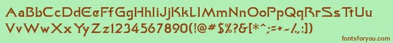 Trekkiessk Font – Brown Fonts on Green Background