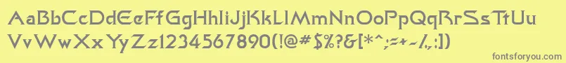 Trekkiessk Font – Gray Fonts on Yellow Background