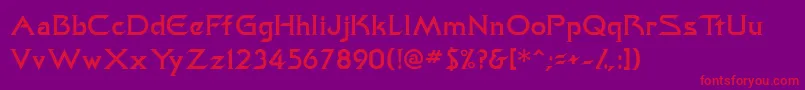 Trekkiessk Font – Red Fonts on Purple Background