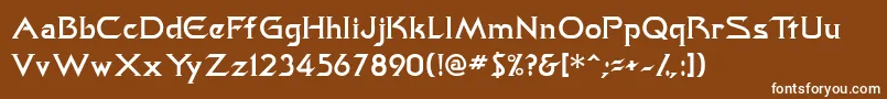 Trekkiessk Font – White Fonts on Brown Background