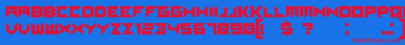 Suggested-Schriftart – Rote Schriften auf blauem Hintergrund