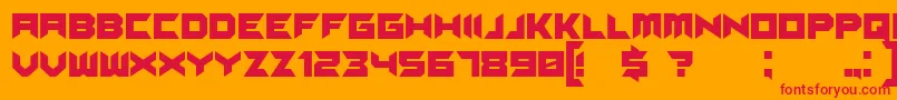 フォントSuggested – オレンジの背景に赤い文字