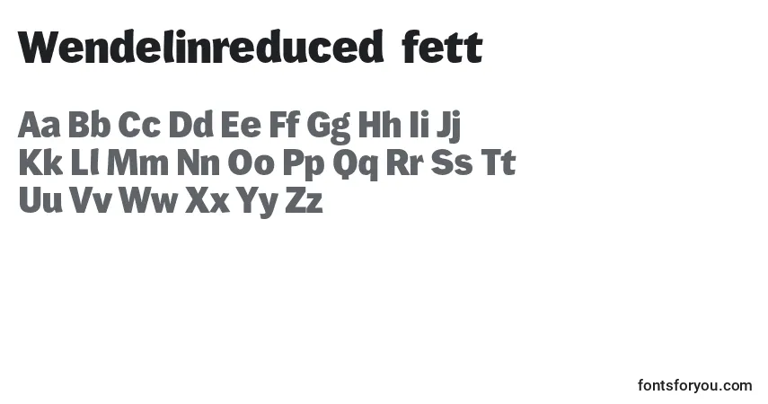 A fonte Wendelinreduced85fett (37244) – alfabeto, números, caracteres especiais