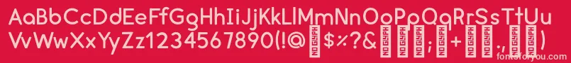 CreamDemo Font – Pink Fonts on Red Background