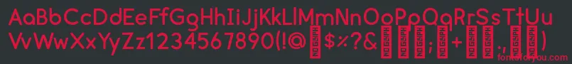 フォントCreamDemo – 黒い背景に赤い文字