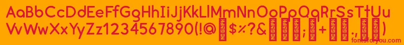 CreamDemo Font – Red Fonts on Orange Background