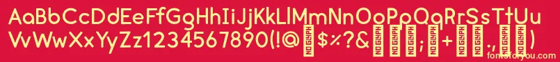 フォントCreamDemo – 黄色の文字、赤い背景