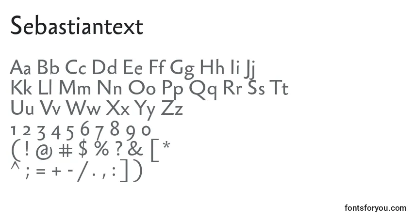 Schriftart Sebastiantext – Alphabet, Zahlen, spezielle Symbole