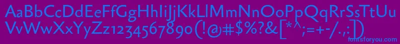 フォントSebastiantext – 紫色の背景に青い文字