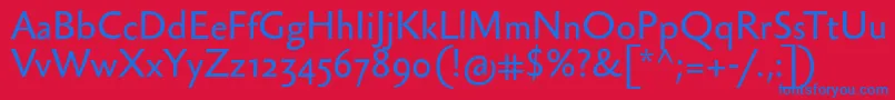 Fonte Sebastiantext – fontes azuis em um fundo vermelho