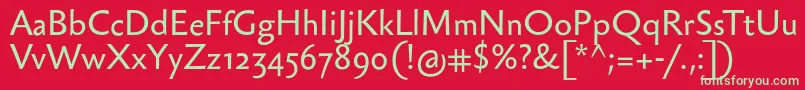 フォントSebastiantext – 赤い背景に緑の文字