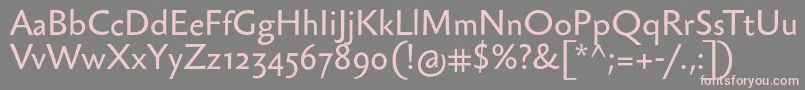 フォントSebastiantext – 灰色の背景にピンクのフォント