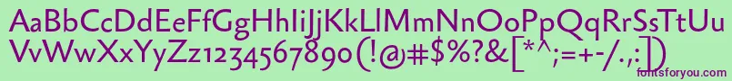 フォントSebastiantext – 緑の背景に紫のフォント
