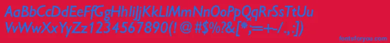 GibsonItalic Font – Blue Fonts on Red Background