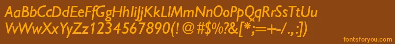 GibsonItalic Font – Orange Fonts on Brown Background