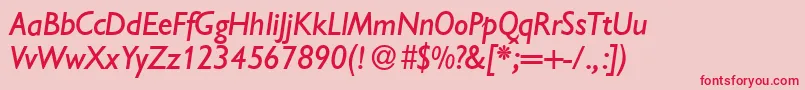 フォントGibsonItalic – ピンクの背景に赤い文字