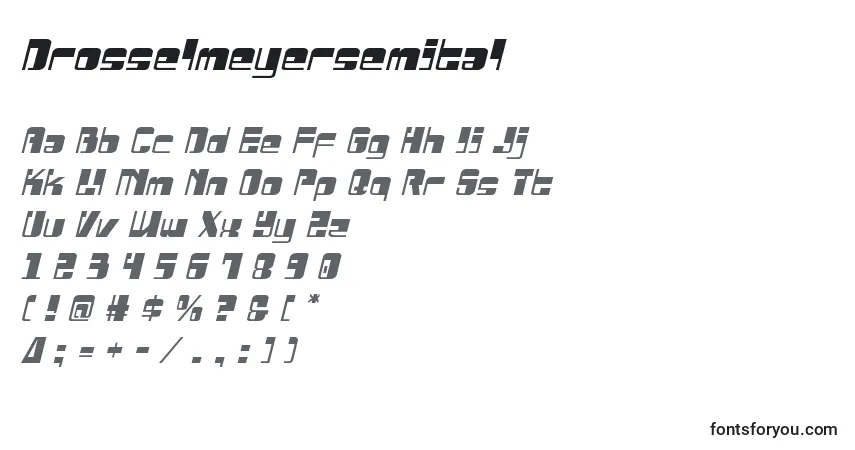 Schriftart Drosselmeyersemital – Alphabet, Zahlen, spezielle Symbole