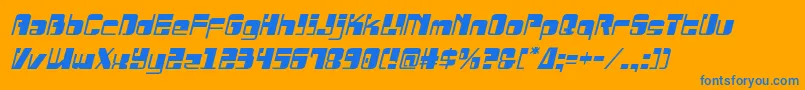 Drosselmeyersemital Font – Blue Fonts on Orange Background