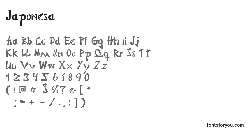 Шрифт Japonesa – алфавит, цифры, специальные символы