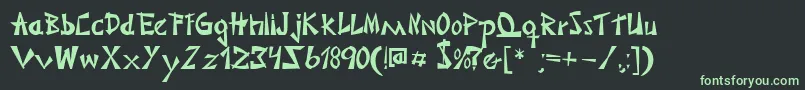Czcionka Japonesa – zielone czcionki na czarnym tle