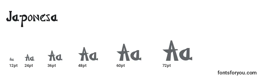 Размеры шрифта Japonesa