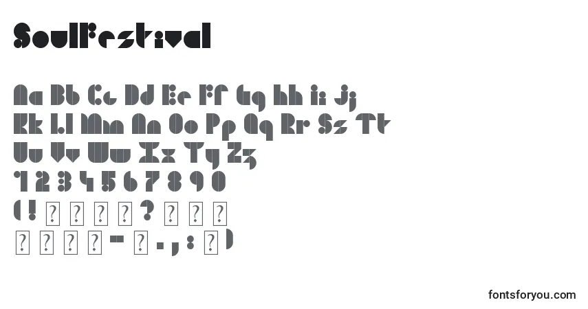 A fonte SoulFestival – alfabeto, números, caracteres especiais