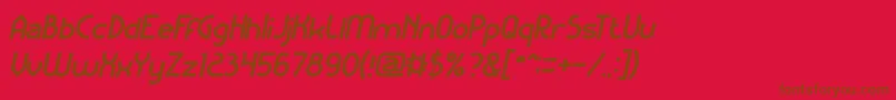 Czcionka KangarooPunchItalic – brązowe czcionki na czerwonym tle