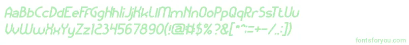 Czcionka KangarooPunchItalic – zielone czcionki na białym tle