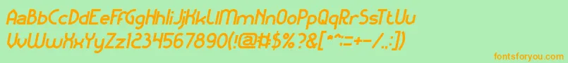 KangarooPunchItalic Font – Orange Fonts on Green Background