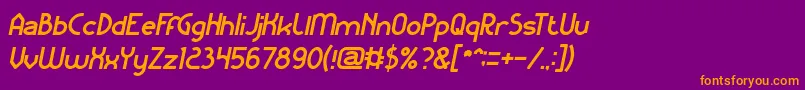 Fonte KangarooPunchItalic – fontes laranjas em um fundo violeta