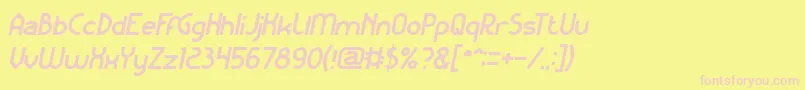 KangarooPunchItalic Font – Pink Fonts on Yellow Background