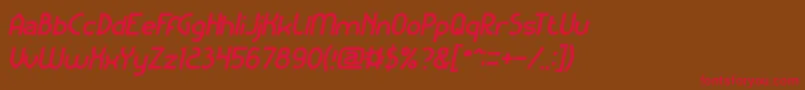 フォントKangarooPunchItalic – 赤い文字が茶色の背景にあります。