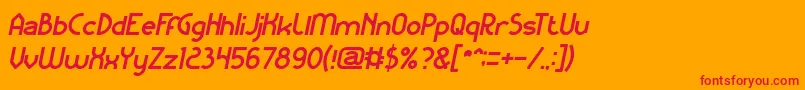 KangarooPunchItalic-Schriftart – Rote Schriften auf orangefarbenem Hintergrund