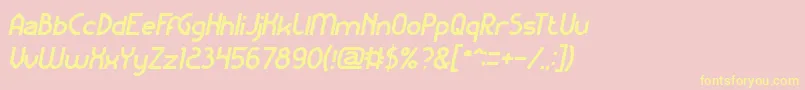 KangarooPunchItalic Font – Yellow Fonts on Pink Background