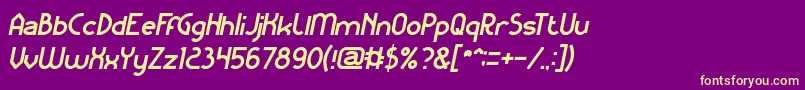 Fonte KangarooPunchItalic – fontes amarelas em um fundo roxo