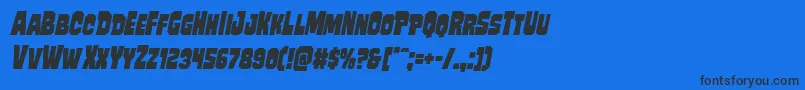 Mindlessbruteital Font – Black Fonts on Blue Background