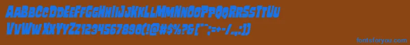 Mindlessbruteital Font – Blue Fonts on Brown Background