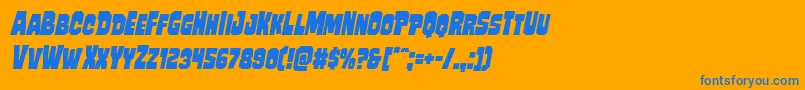 Mindlessbruteital Font – Blue Fonts on Orange Background